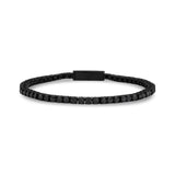 Pulsera Tenis Piedra Negra | 3mm - Pulseras Hombre Acero - The Steel Shop