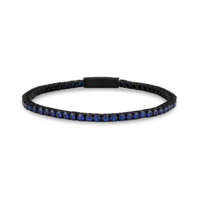 Pulsera Tenis Piedra Azul | 3mm - Pulseras Hombre Acero - The Steel Shop