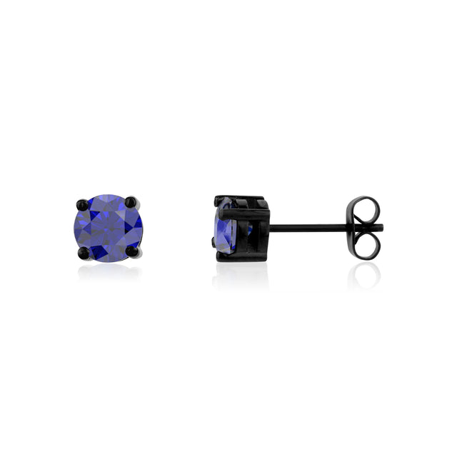 Pendientes Piedra Azul | 6.5MM - Pendientes Hombre - The Steel Shop