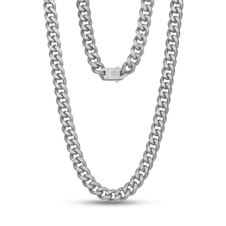 Brushed Cuban Link Chain | 10MM - Men Necklace - The Steel Shop