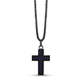 Stone Set Cross Pendant - Men Pendant - The Steel Shop