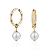 Crystal Pearl Hoop Earrings