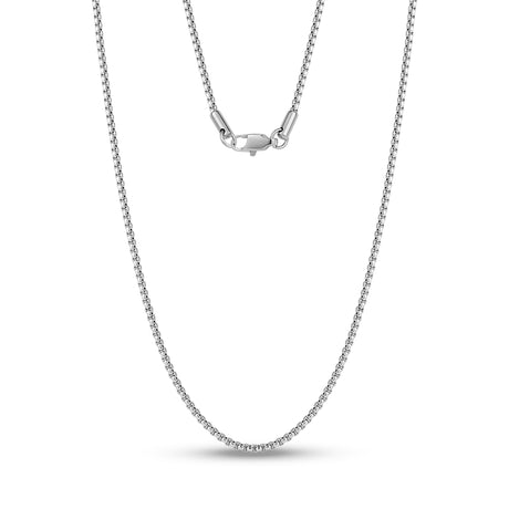 2mm Thin Round Box Link Chain - Unisex Necklaces - The Steel Shop