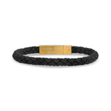 Pulsera de cuero negro | 6MM - Pulseras de cuero para hombre - The Steel Shop