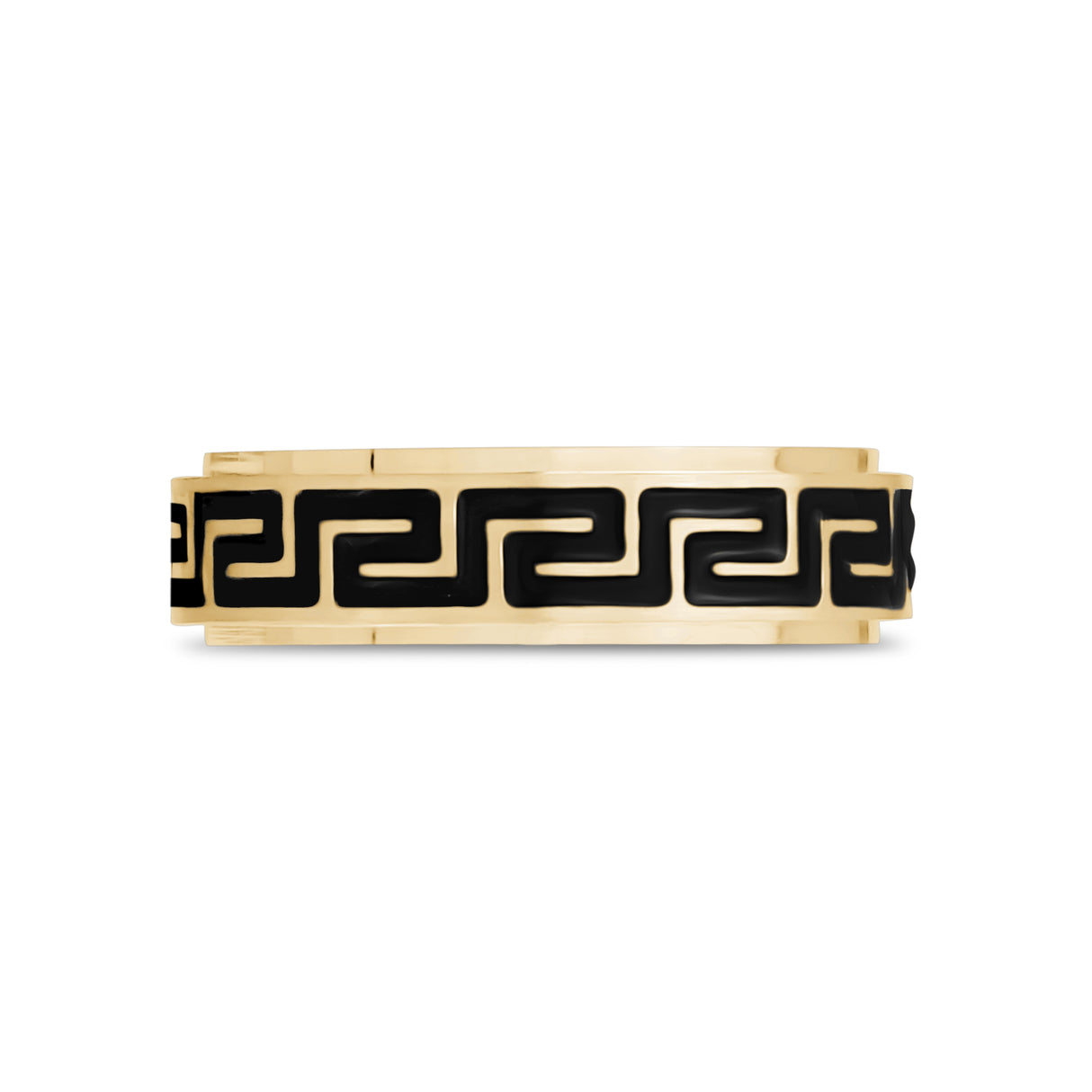 Anillo de oro grabable con forma de llave griega de 6 mm