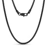 Collar para hombres - Collar de cadena de acero negro de eslabones redondos de 4 mm