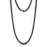 Collar para hombres - Collar de acero inoxidable redondo de 4mm Franco Wheat Chain
