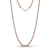 Collar para hombres - Collar de cadena de acero de 4mm de oro rosa Twist Rope