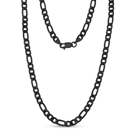 Collar para hombres - Collar de cadena de eslabones Figaro de acero inoxidable de 7 mm
