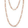 Collar para hombres - Collar de cadena de eslabones Figaro de acero inoxidable de 7 mm de oro rosa