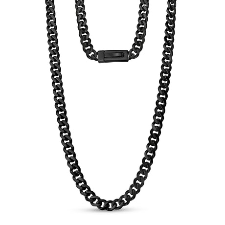 Collar para hombres - Collar de cadena de acero grabable de eslabones cubanos de 9 mm.