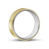 Anillo para hombres - Anillo de boda de acero dorado de 7mm - Grabable