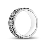 8mm C.Z Stone Band - Anillo para hombre - The Steel Shop