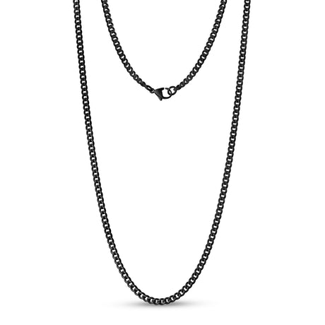 Collares unisex - Collar de eslabones cubanos de acero inoxidable de 3,5 mm.