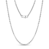 Collares unisex - Collar de cadena de acero de eslabones ovalados de ancla plana de 3 mm