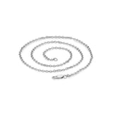 Collares unisex - Collar de cadena de acero de eslabones ovalados de ancla plana de 3 mm