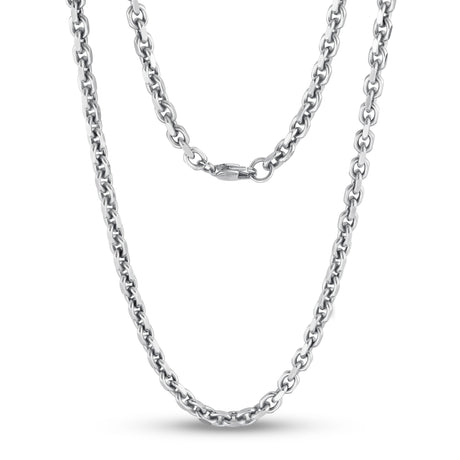 Collares unisex - Cadena de ancla de acero con corte de diamante de 5 mm