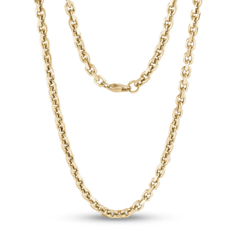 Collares unisex - Cadena de ancla de oro de 5 mm con corte de diamante