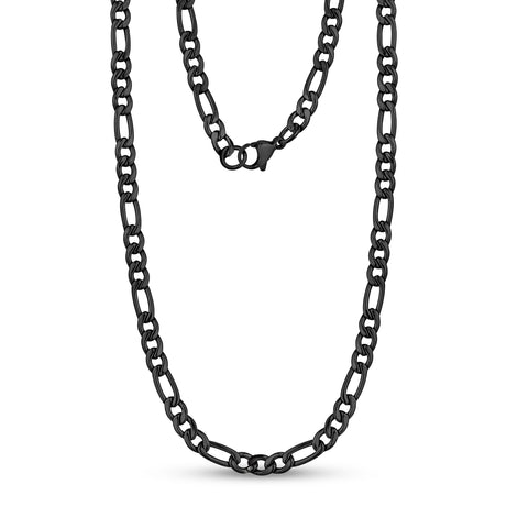 Collares unisex - Collar de cadena de eslabones Fígaro de acero inoxidable de 5 mm.