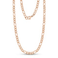 Collares unisex - Collar de cadena de eslabones Fígaro de acero inoxidable de 5 mm de oro rosa