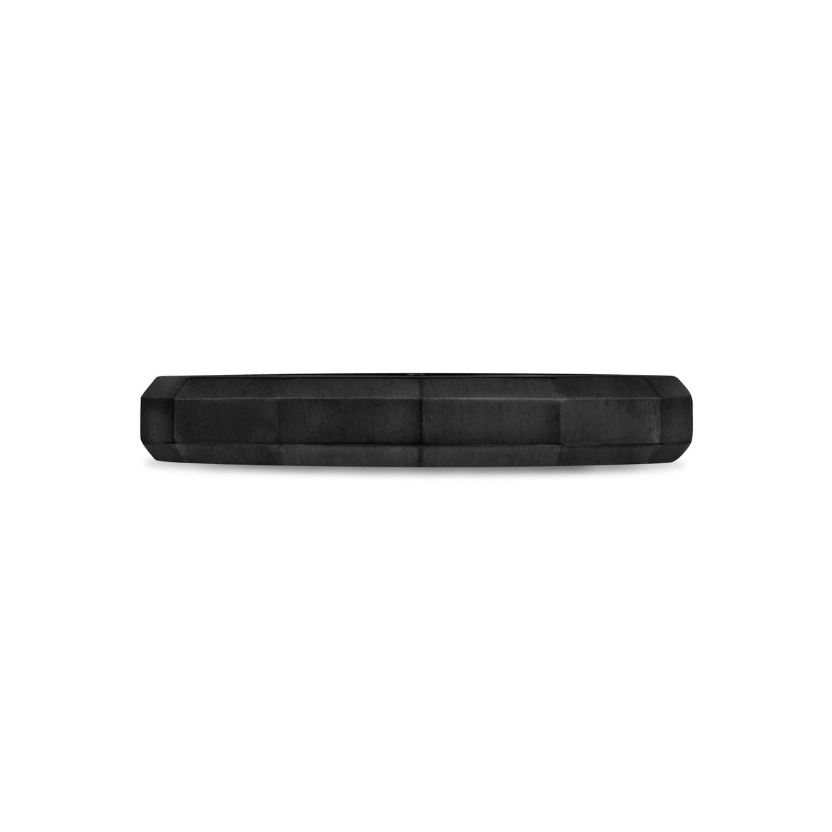 Anillo unisex - Anillo de acero negro facetado de 3 mm.