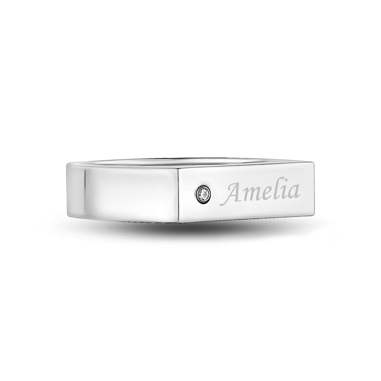 Rectangle Signet Ring - Anillo Mujer - The Steel Shop