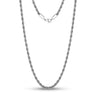 Collares de mujer - Collar de cadena de acero de cuerda retorcida de 4 mm para mujer