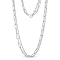 Collares de mujer - Collar de acero con doble cadena y clip